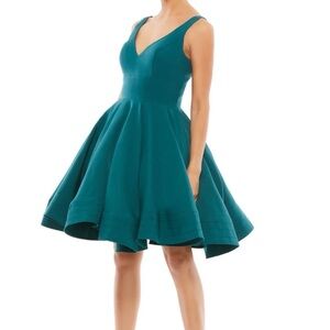 Mac Duggal 48478 Teal Green Fit & Flare Dress Size 2 $238